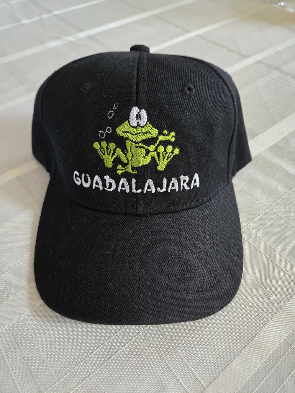 Vintage Guadalajara Mexico Frog Graphic Black Baseball Cap Hat Tuvenis